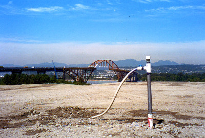 image of landfill gas collection well at Port Mann Landfill